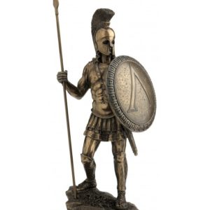 Spartan Warrior With Spear And Hoplite Shield