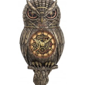 Steampunk Owl Pendulum Wall Clock